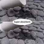 Memory Foam Embossed Velvet Bathroom & Living Room Mat – Non-Slip Cobblestone Floor Carpet
