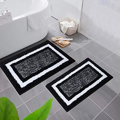 Absorbent Microfiber Bath Mat, Soft Plush Non-Slip Bathroom Rug, Thick Floor Mat for Shower, Toilet & Bedroom