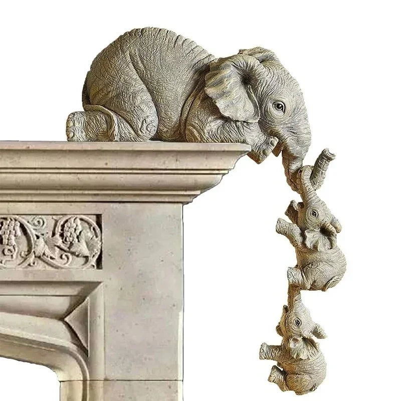 3pcs Cute Elephant Figurines Resin Animal Home Décor Gift Set