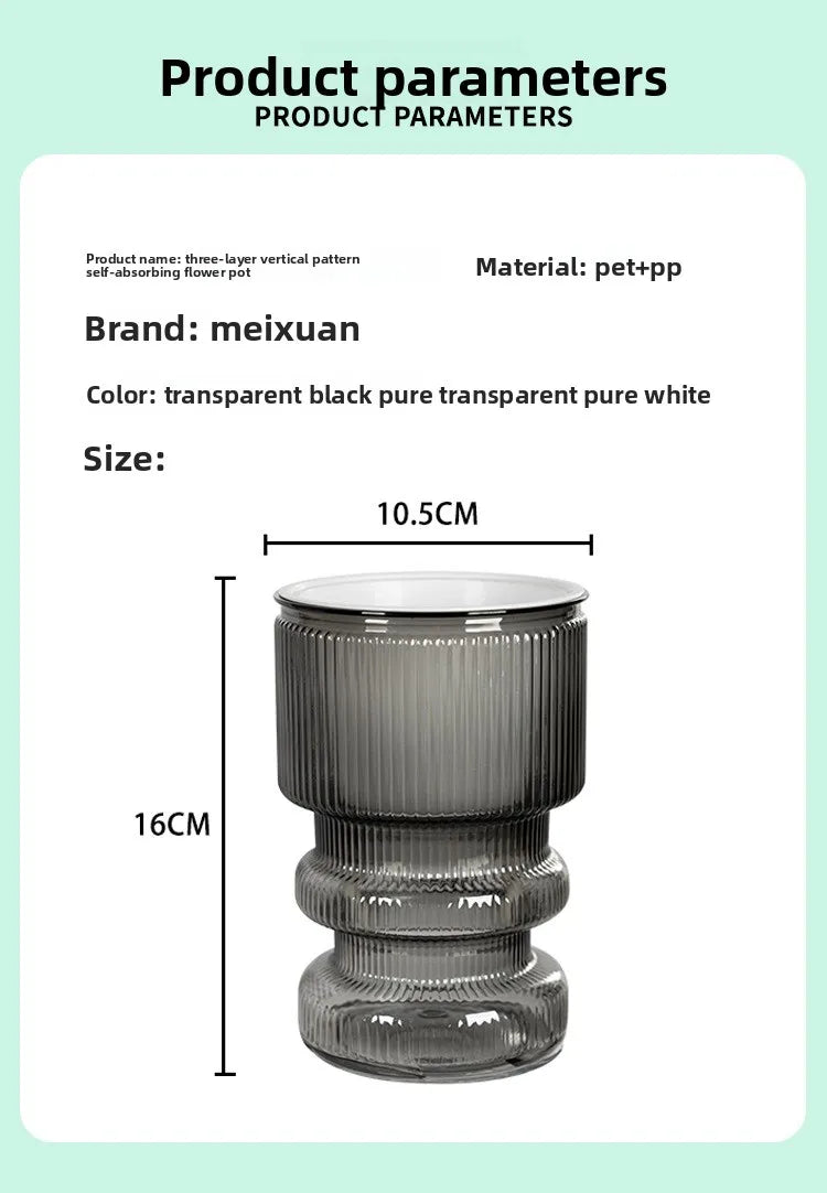 Self-Watering Transparent Plastic Succulent Pot