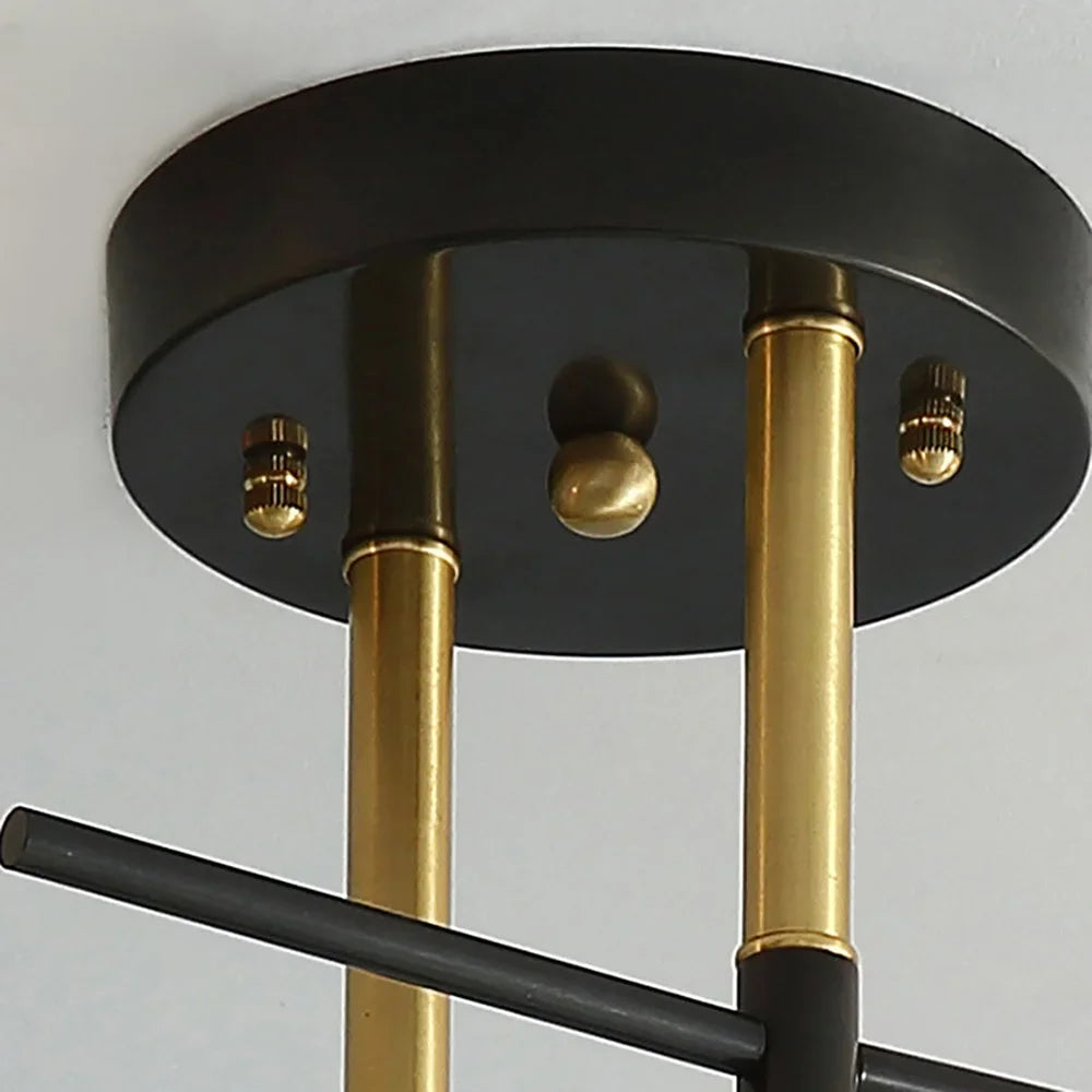 Vintage 2-Light Iron Ceiling Light – Black E27 Surface Mount