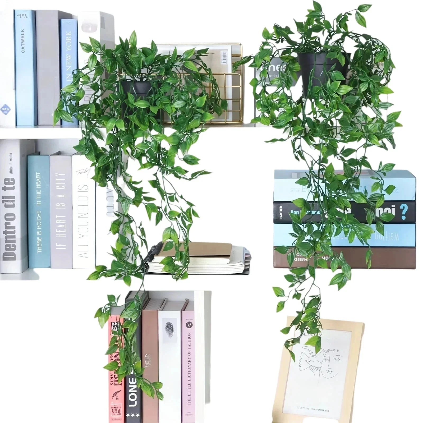 Artificial Ivy Plant with Plastic Leaf Pots – 65cm