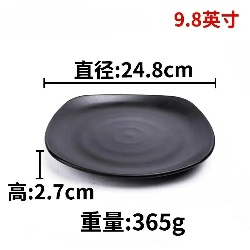 CERAMICS Round Plastic Plate – Solid Color Durable Tableware