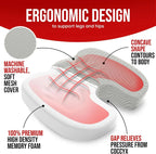 Ergonomic Memory Foam Seat Cushion Patchwork Removable Washable