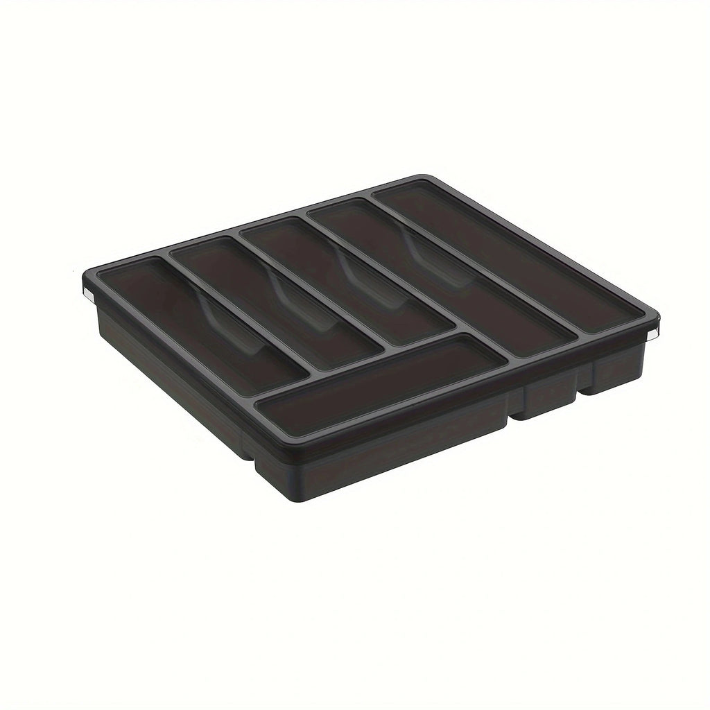 Plastic Flatware Storage Case – 6-Compartment Tableware Organizer