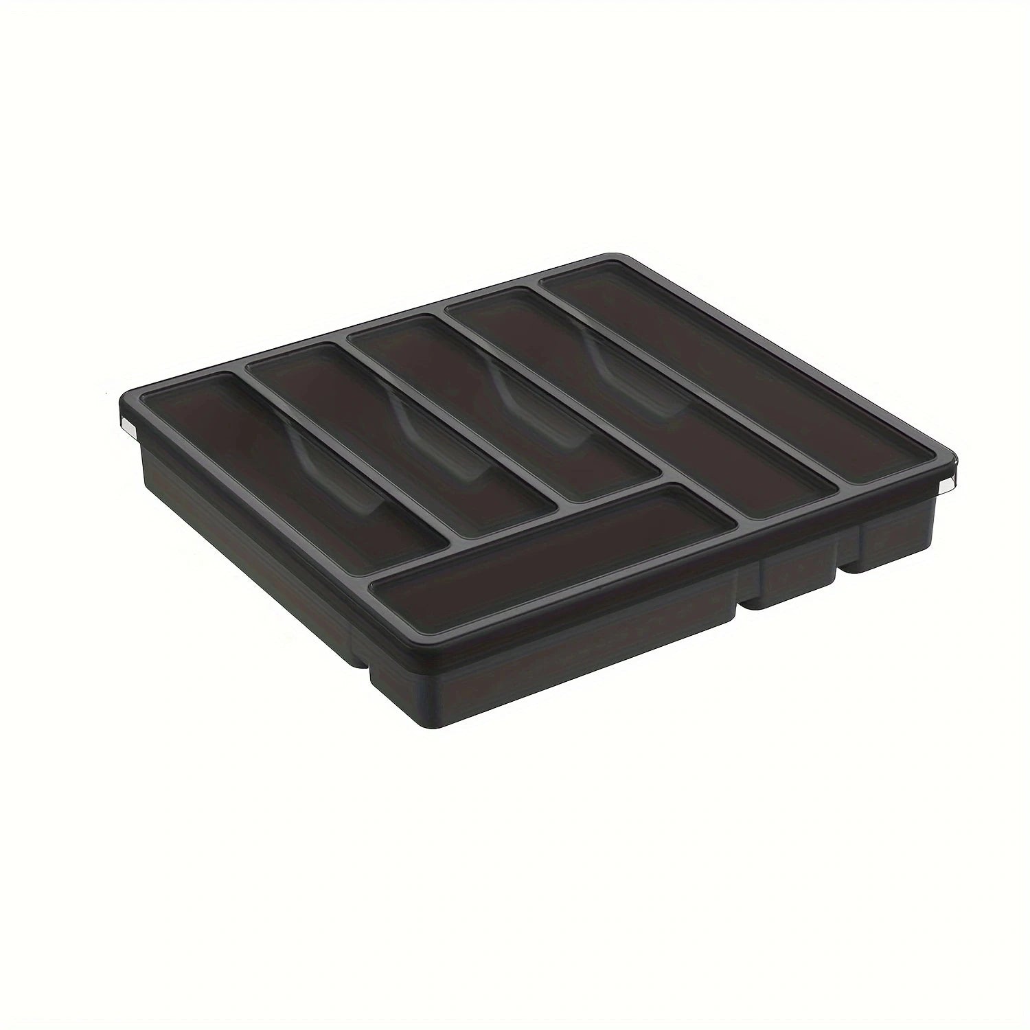 Plastic Flatware Storage Case – 6-Compartment Tableware Organizer