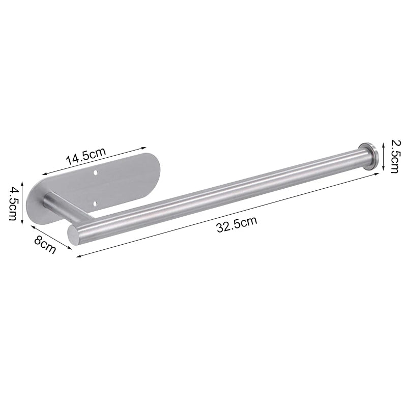 No-Drill Toilet Paper Holder Wall Mount Stainless Steel Easy Install Paper Roll Rack