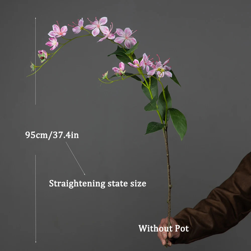 95cm Artificial Hanging Jasmine & Peach Blossom Plant