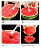 Stainless Steel Watermelon Cutter & Fruit Fork – Multifunctional Slicer Tool