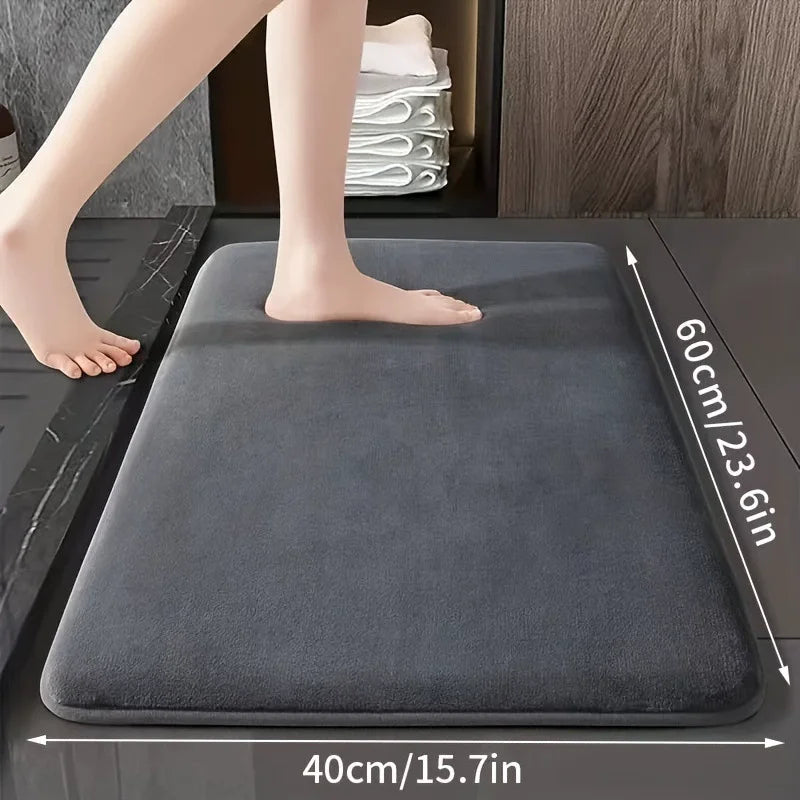 Super Absorbent Coral Fleece Bathroom Mat – Non-Slip, Quick-Dry, Soft and Comfortable Floor Mat for Bathroom and Door