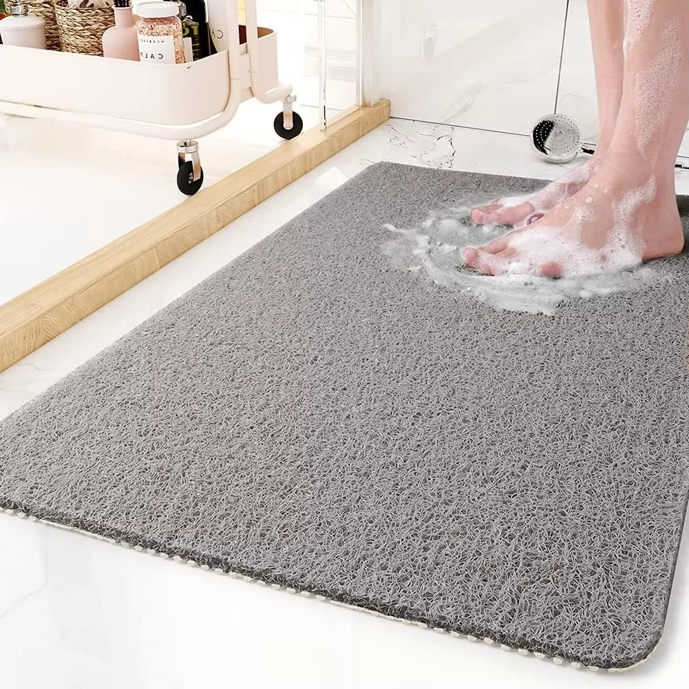 Non-Slip Shower & Bathtub Mat 24x16 Inch PVC Loofah Quick Drying Bath Mat with Drain