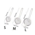 3-Piece Stainless Steel Fine Mesh Strainer Set with Handle & Hook – Colander Sifter for Juice, Soy Milk & Kitchen Use
