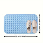 PVC Non-Slip Shower Mat with Suction Cups – Drain Holes Bathtub Rug