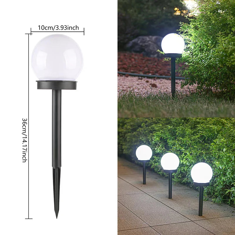 Solar LED Pathway Ball Lights 5M IP65 Waterproof Garden