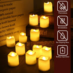 Flameless LED Pillar Candle Lamp Realistic Battery Operated