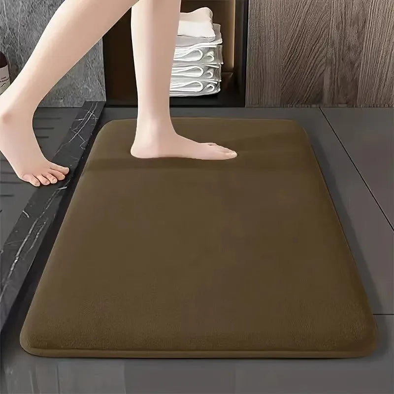 Absorbent Coral Velvet Bathroom Mat – Non-Slip Anti-Skid Floor Mat for Bathroom & Home