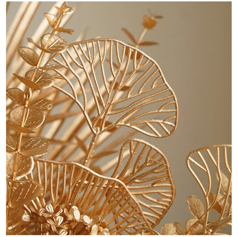 67–84cm Golden Artificial Leaf Branch Wedding & Home Decor