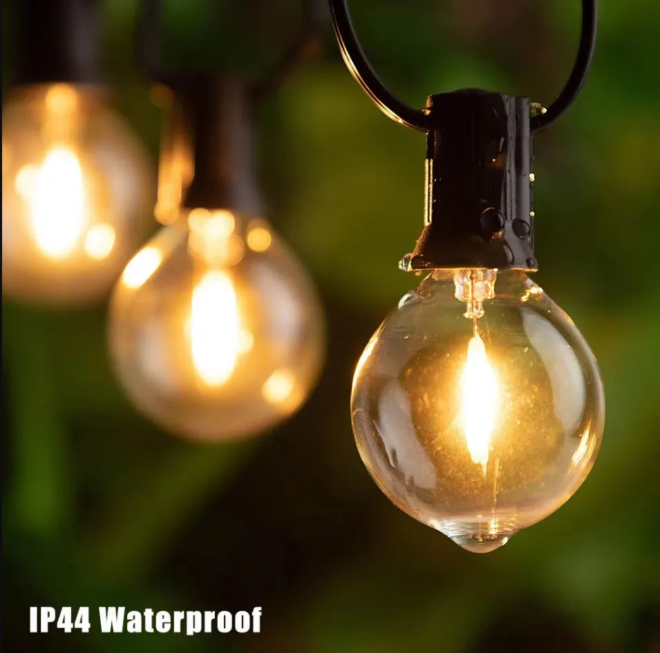 G40 Amber Glass String Lights 220V Waterproof Wedding Decor