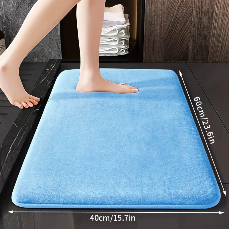 Super Absorbent Coral Fleece Bathroom Mat – Non-Slip, Quick-Dry, Soft and Comfortable Floor Mat for Bathroom and Door