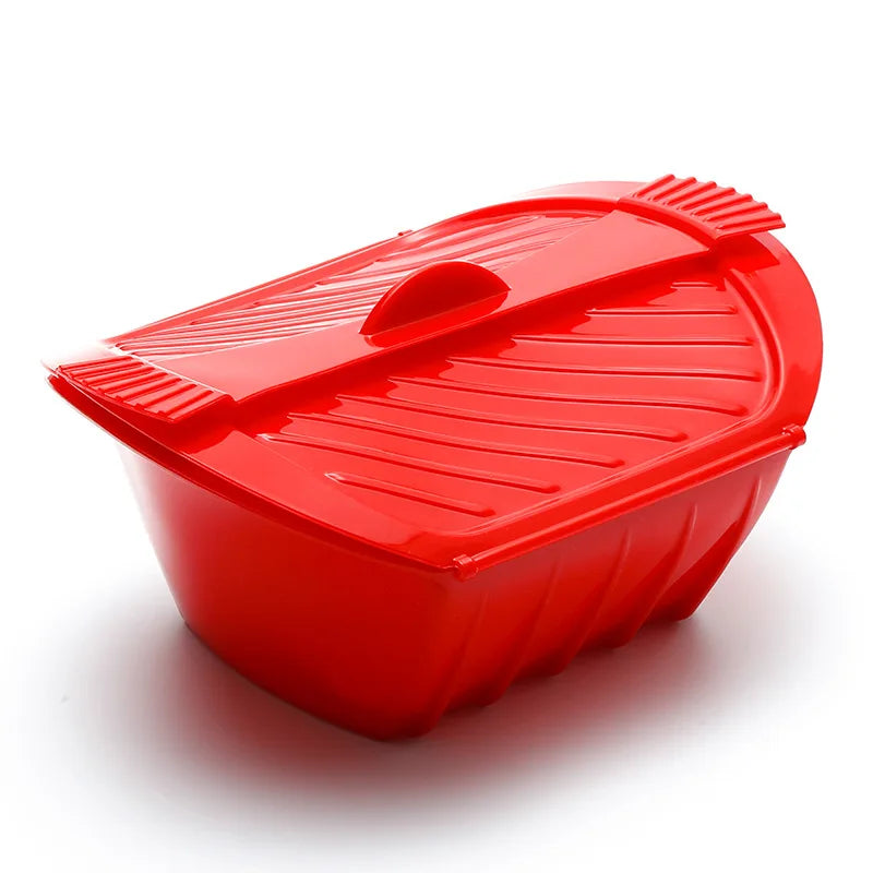 Professional Microwave Oven Silicone Steamer with Handle & Lid – Food Grade, BPA Free