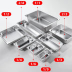 304 Stainless Steel Food Storage Pan – Durable Buffet & Kitchen Use