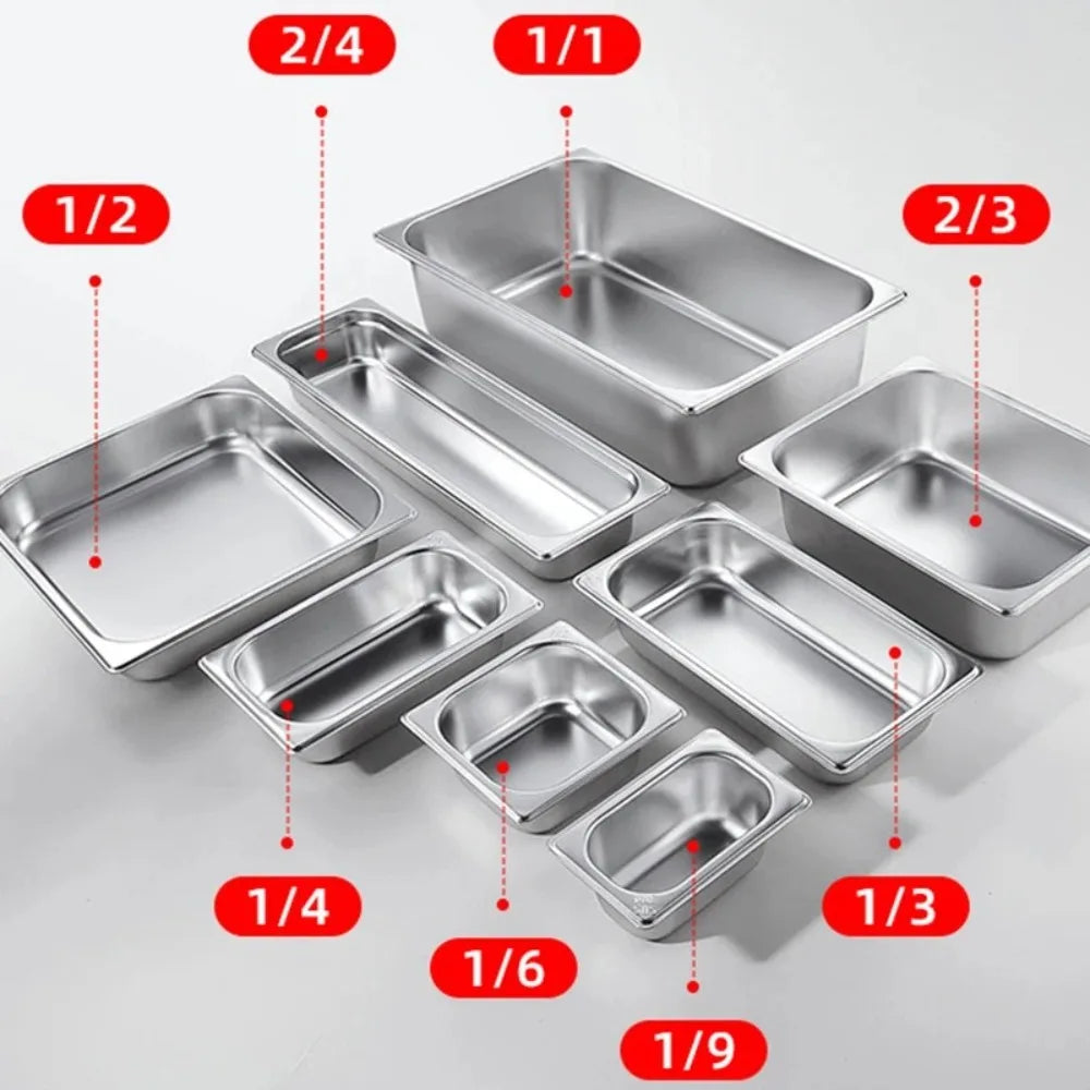 304 Stainless Steel Food Storage Pan – Durable Buffet & Kitchen Use