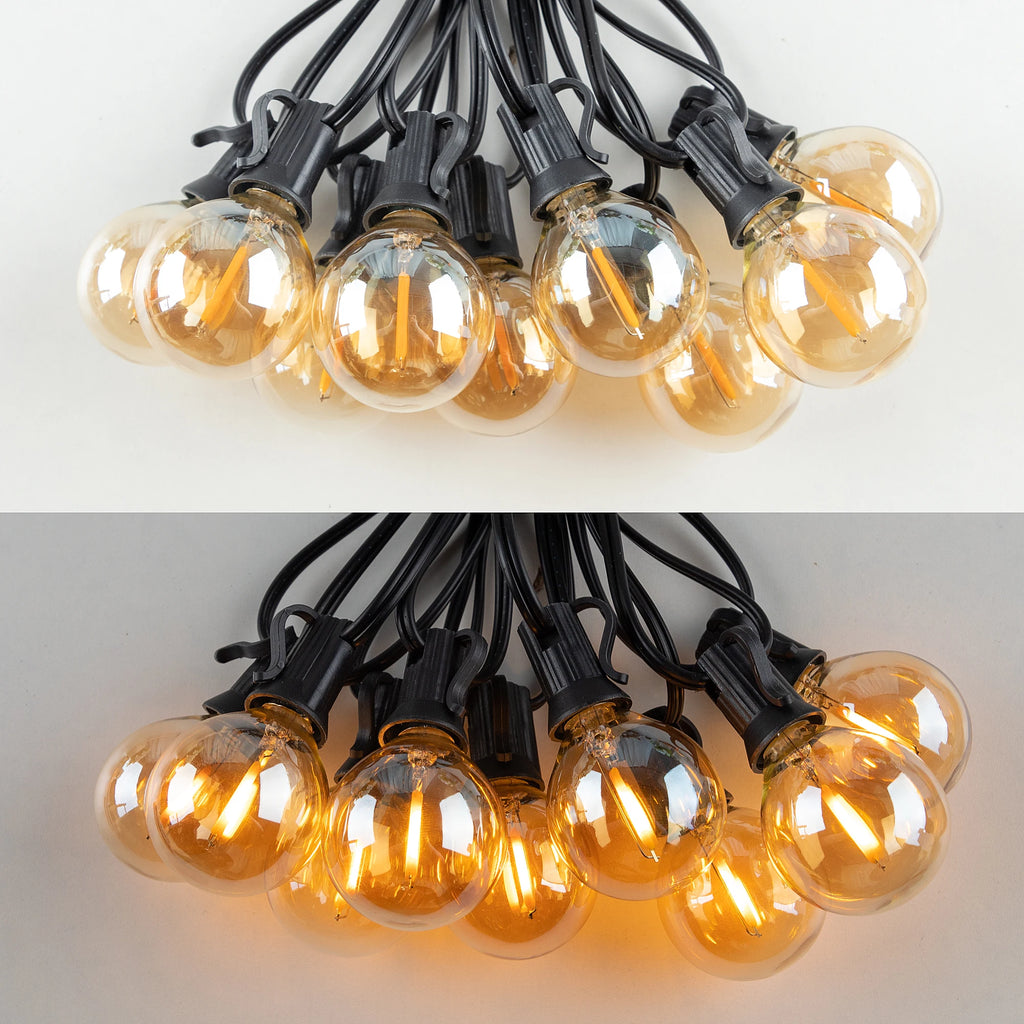 G40 Amber Glass String Lights 220V Waterproof Wedding Decor