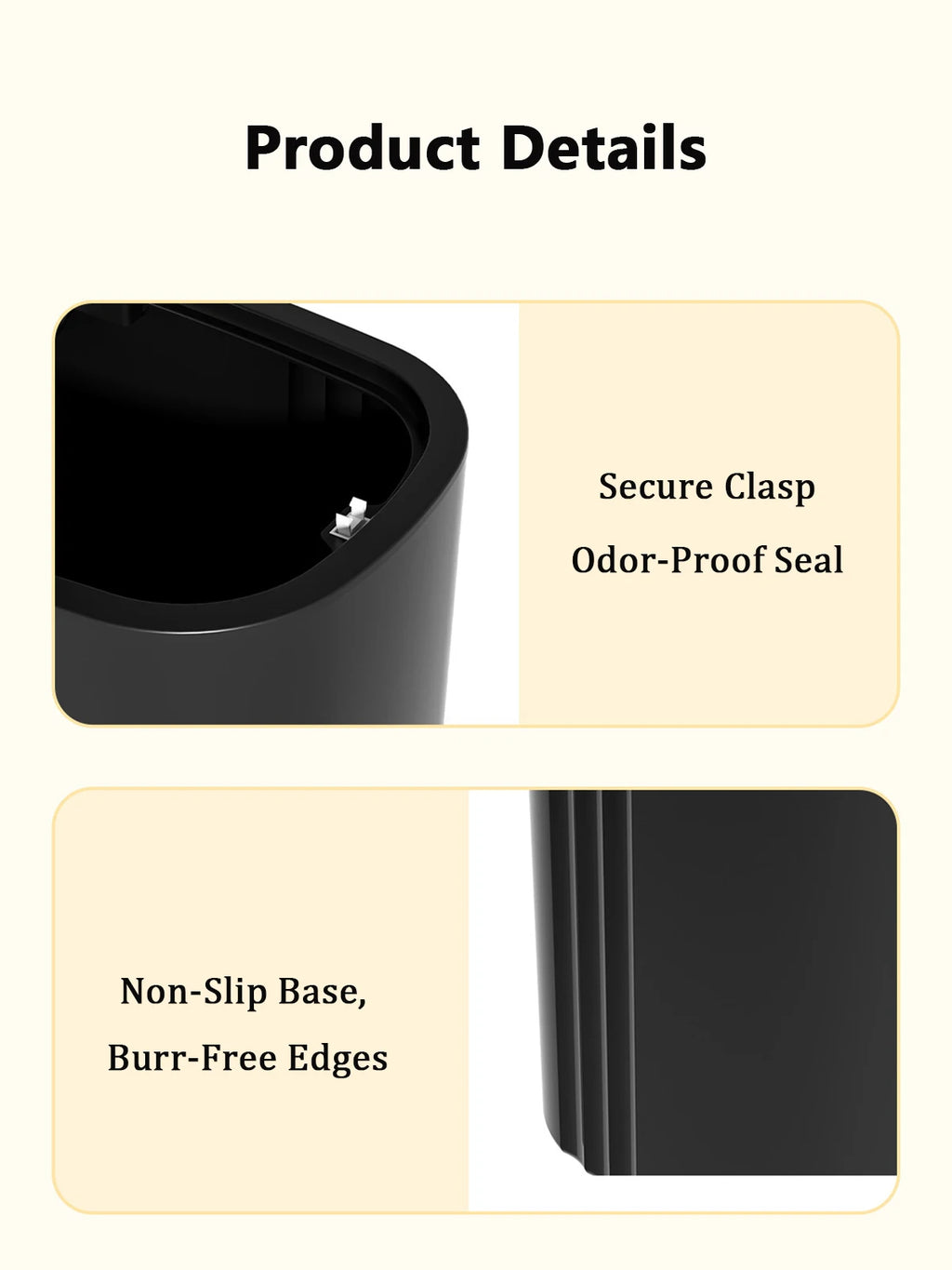 Large Capacity Bathroom Trash Can with Lid – Odor-Sealing Plastic Waste Bin for Bathroom