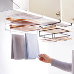 Metal Kitchen Cutting Board & Lid Organizer – Wall-Mounted Rack