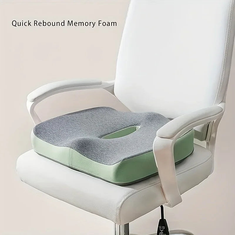 Memory Foam Seat Cushion with Massage & Removable Cover – Anti-Slip