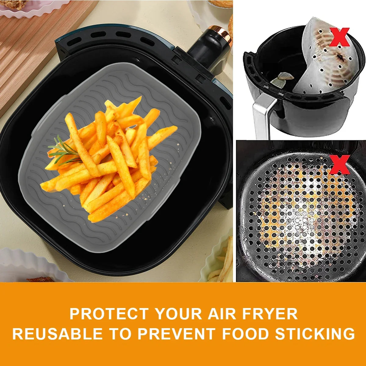 Eco-Friendly Air Fryer Silicone Liner – Reusable & Heat-Resistant