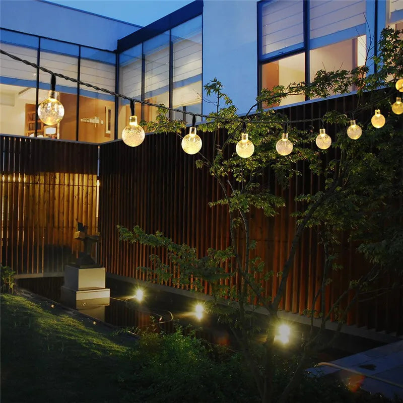 Solar LED Ball String Lights 5M IP65 Waterproof Holiday Decor