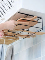 Metal Kitchen Cutting Board & Lid Organizer – Wall-Mounted Rack
