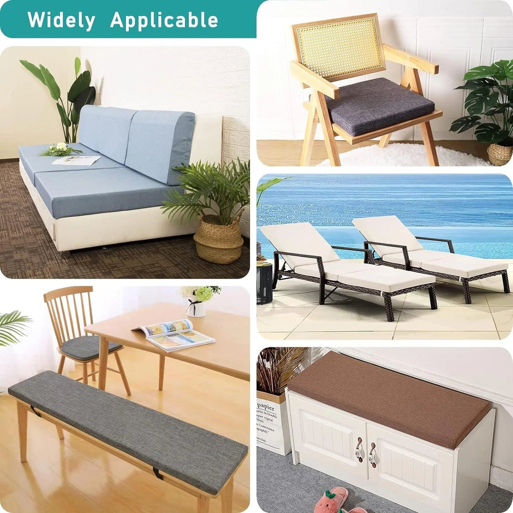 Custom Size Bench Cushion – Removable, Washable Seat Pad for Home Furniture