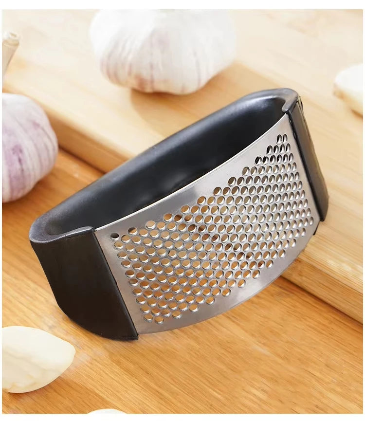 Stainless Steel Garlic Press – Handheld Garlic Crusher Tool