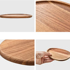 Round Wooden Serving Tray – Natural Wood Craft