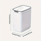 Touchless Bathroom Trash Can – Wall-Mounted, Odor-Sealing, Durable Plastic, Rectangular