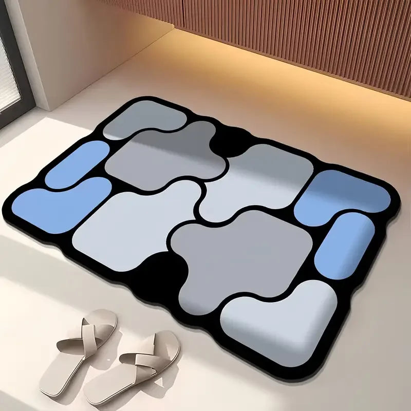 Special-Shaped Diatom Mud Bathroom Mat Non-Slip Absorbent Floor Rug Toilet & Bathtub