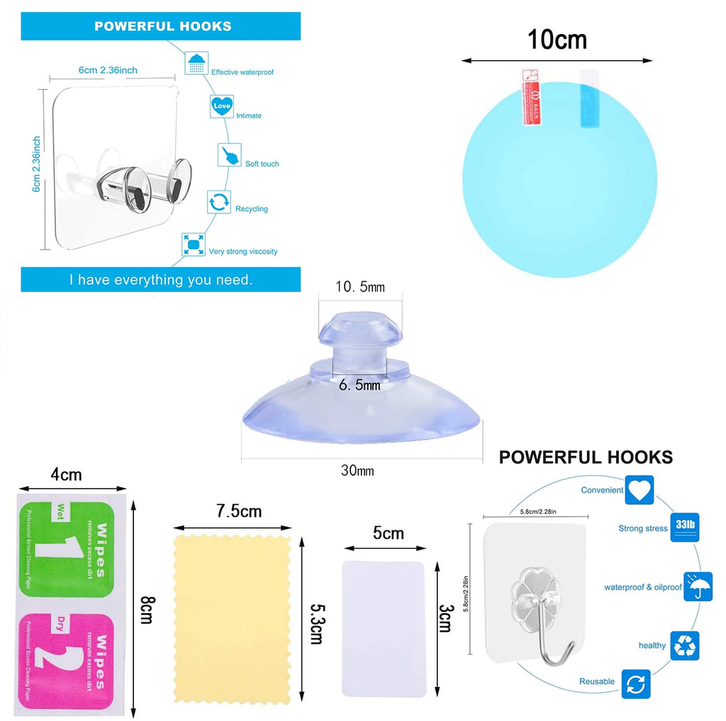 Acrylic Shower Mirror for Shaving & Makeup – Portable Bathroom Travel Mirror