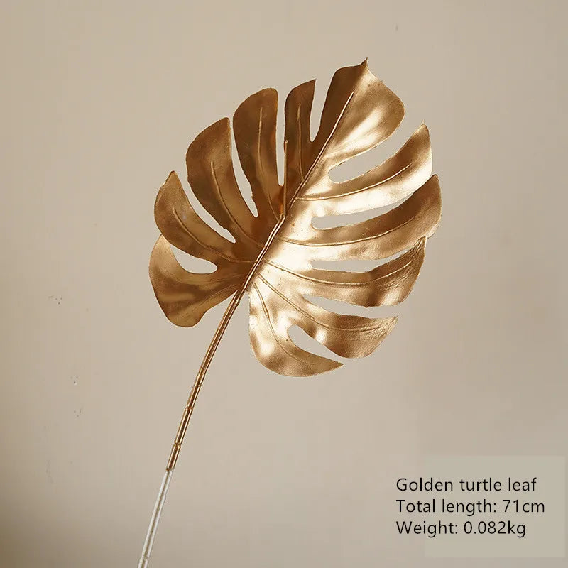 67–84cm Golden Artificial Leaf Branch Wedding & Home Decor