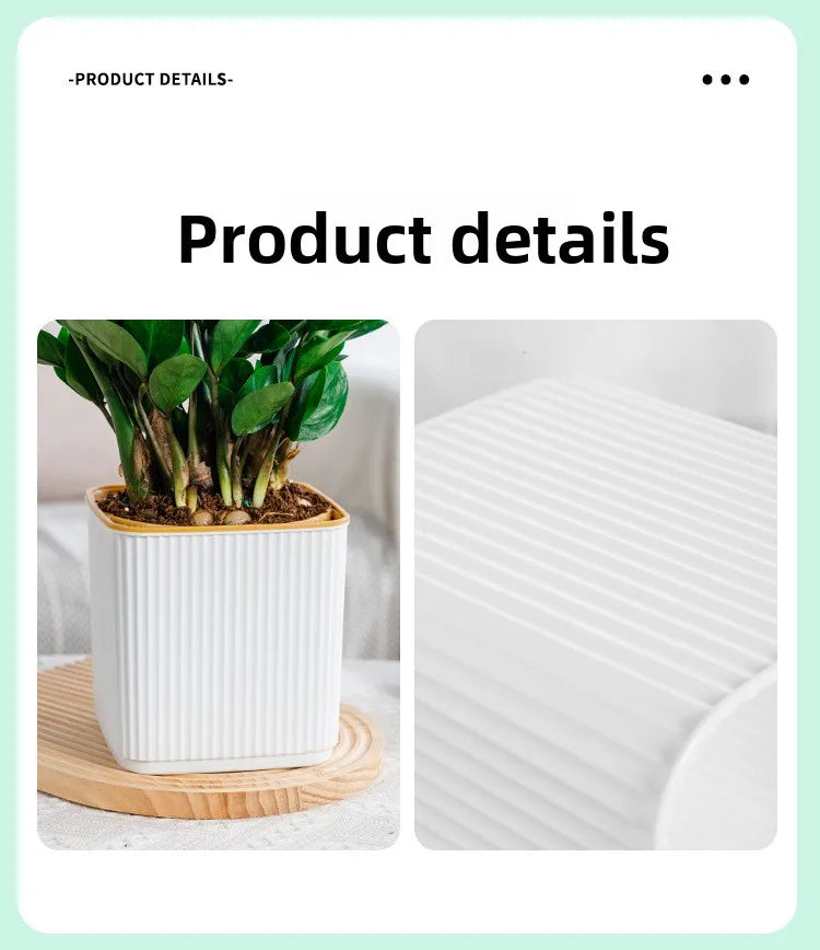 Self-Watering Nordic Style Square Flower Pot