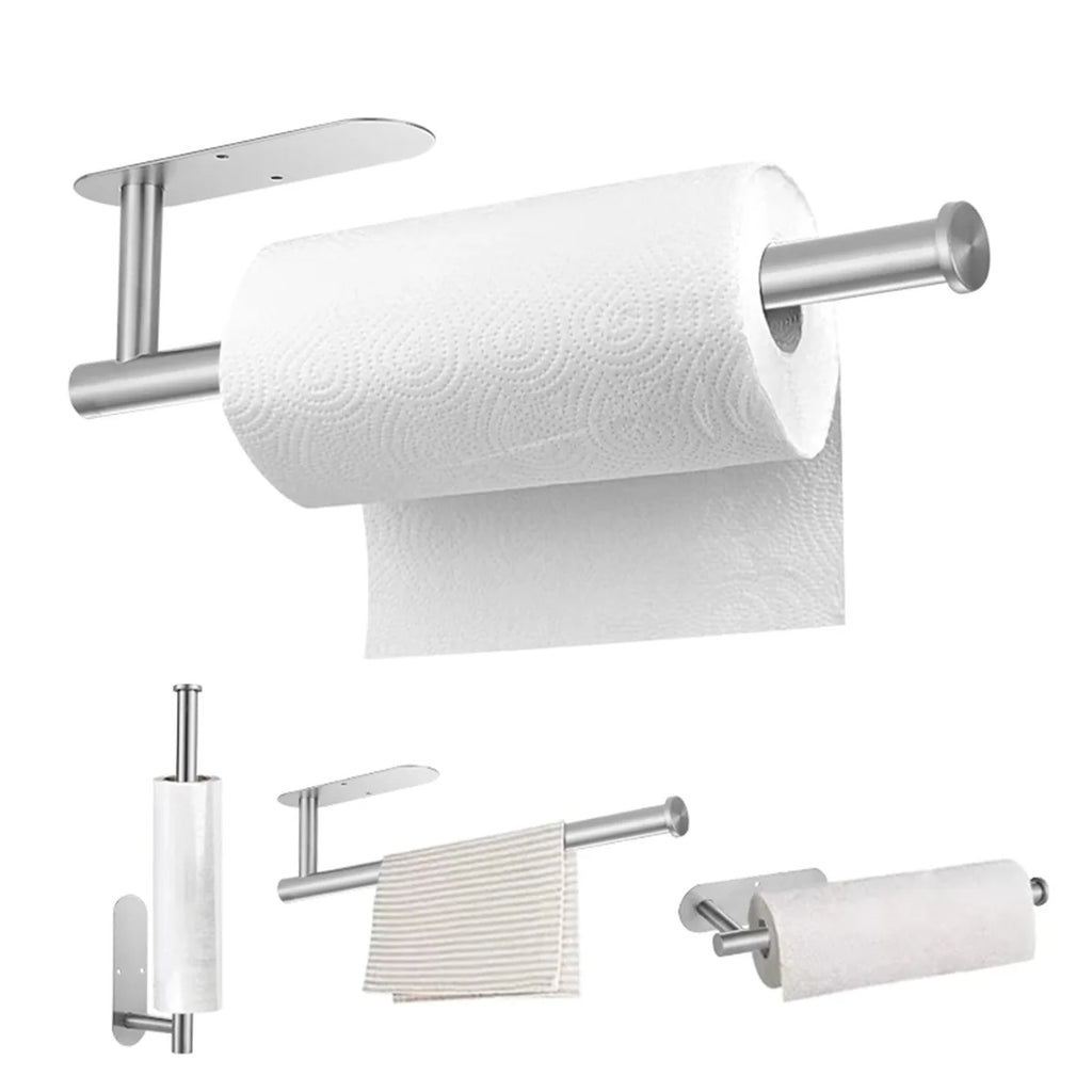 Adhesive Stainless Steel Toilet Paper Holder Wall-Mount Tissue Rack Bathroom Accessories
