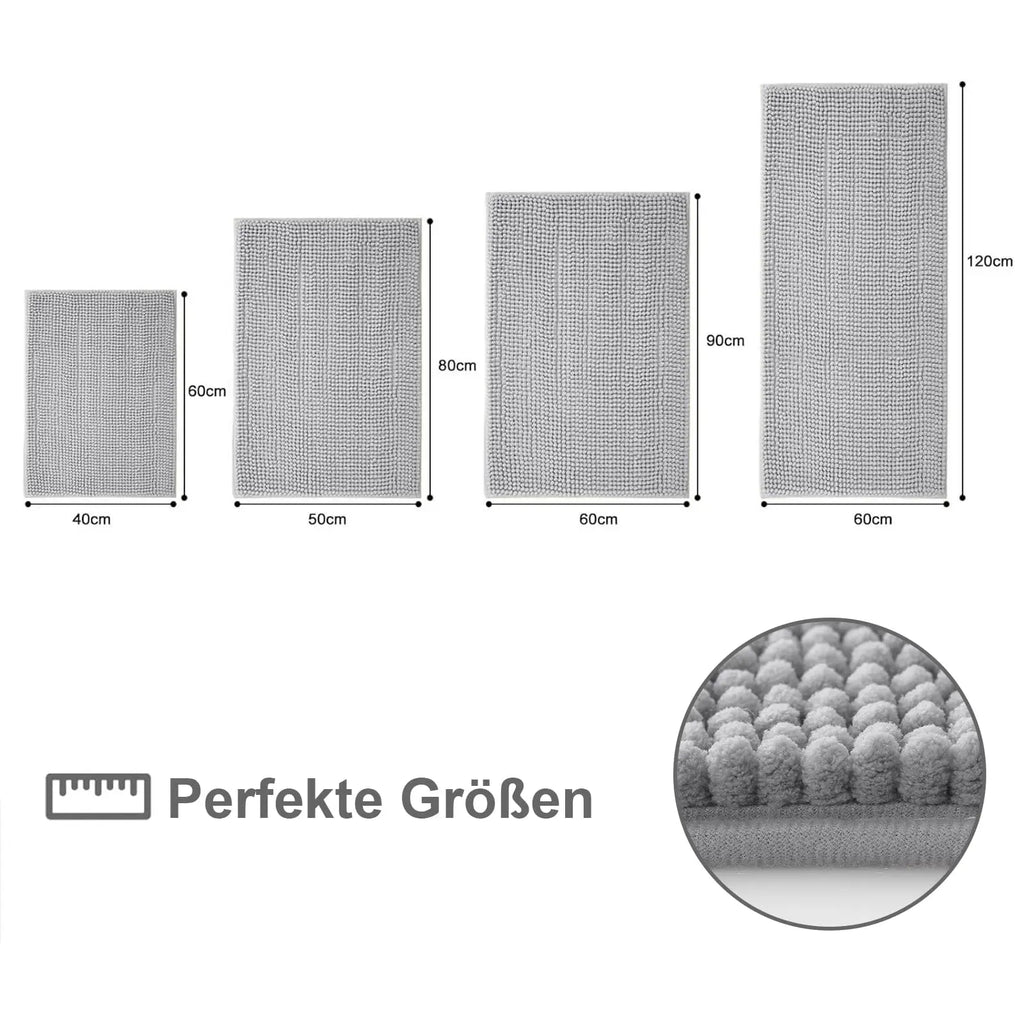 Homaxy Chenille Bathroom Mat – Non-Slip Dirt & Water Absorbent Microfiber Rug