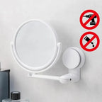 Rotating Wall-Mounted Bath Mirror with Suction for Easy Viewing