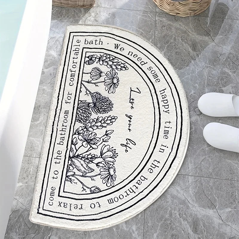 Memory Sponge Stripe Bathroom Mat Non-Slip Absorbent Machine Washable Floor Rug