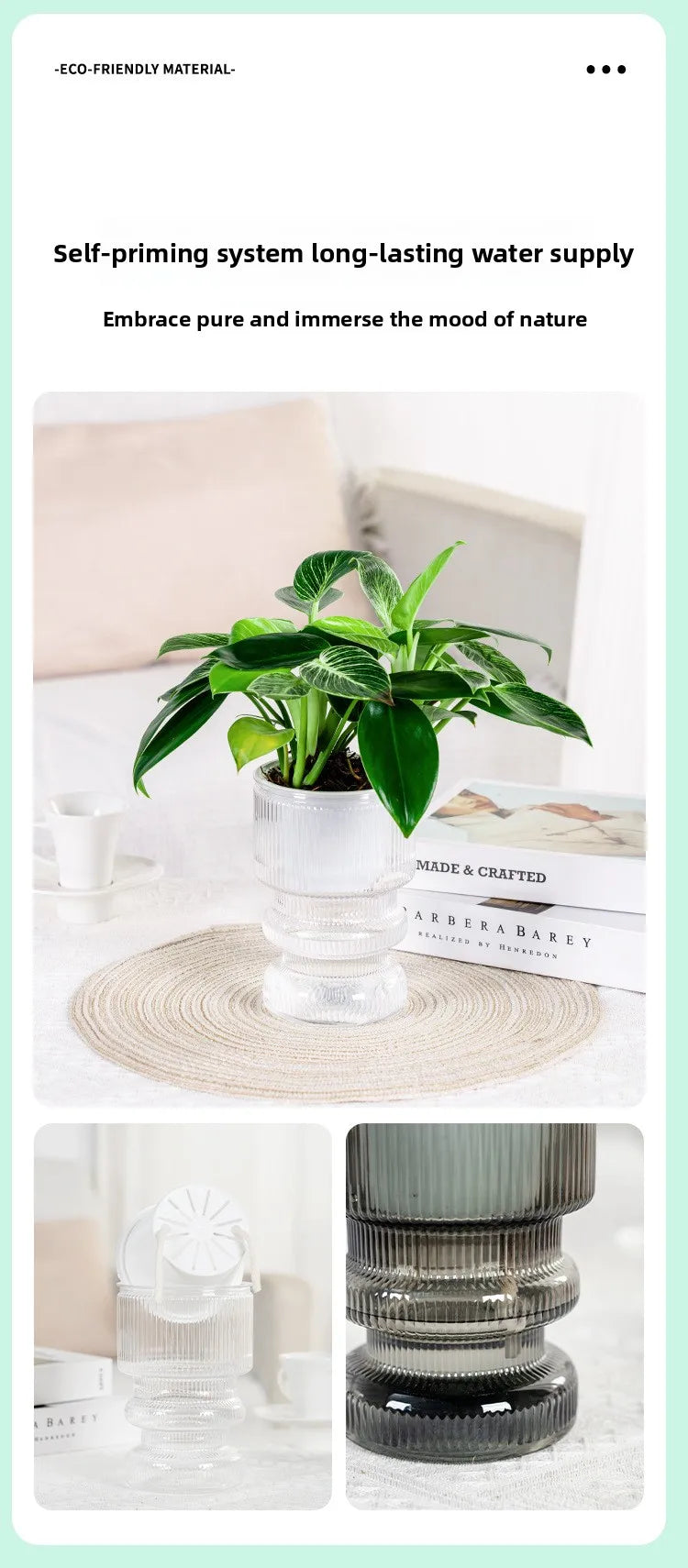 Self-Watering Transparent Plastic Succulent Pot