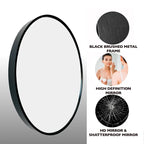 Sleek Black Nordic Round Wall Mirror for Elegant Home Décor