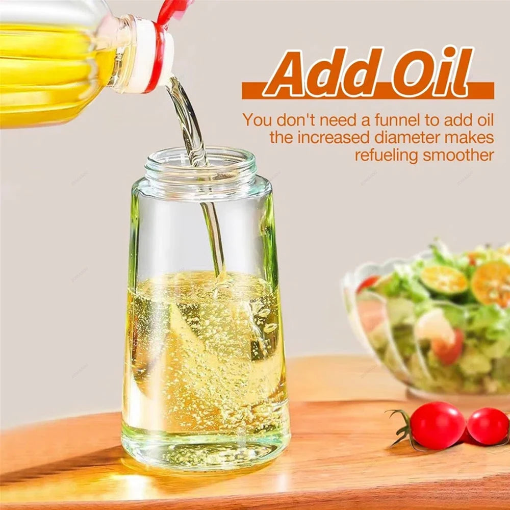 2-in-1 Oil Sprayer & Pourer – Refillable Kitchen Oil Dispenser Bottle