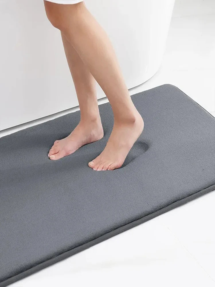 Super Absorbent Coral Velvet Bathroom Mat – Soft, Anti-Slip Floor & Door Rug for Toilet