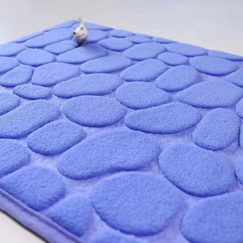 3D Bathroom Mat Non-Slip Pebble Embossed Absorbent Rug